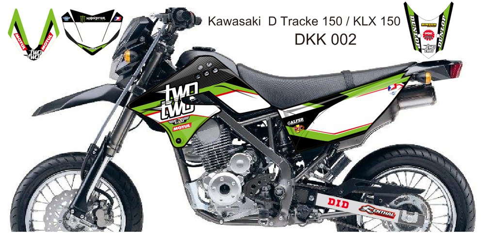 KAWASAKI D TRACKER 150 / KLX 150 GRAPHIC DECAL KIT CODE.DKK 002
