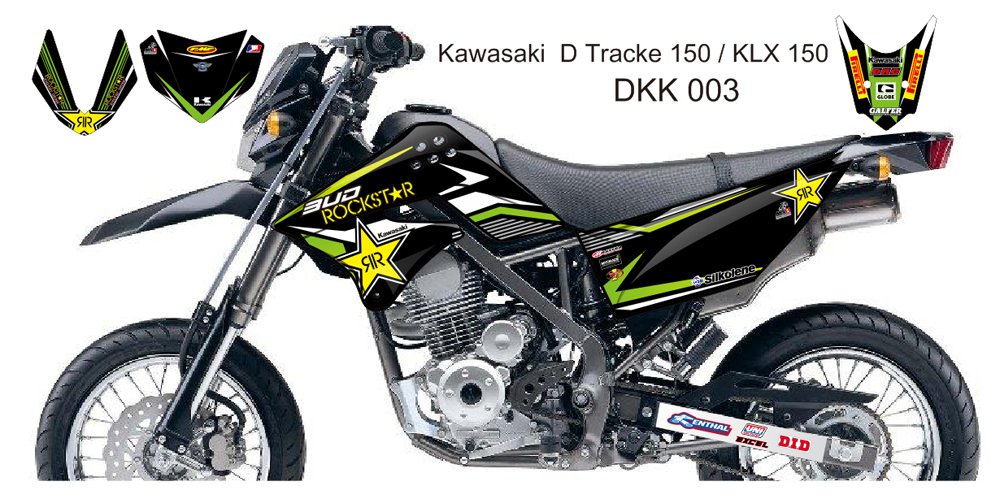 KAWASAKI D TRACKER 150 / KLX 150 GRAPHIC DECAL KIT CODE.DKK 003