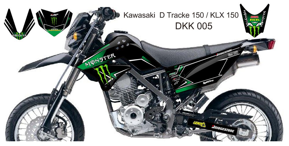 KAWASAKI D TRACKER 150 / KLX 150 GRAPHIC DECAL KIT CODE.DKK 005
