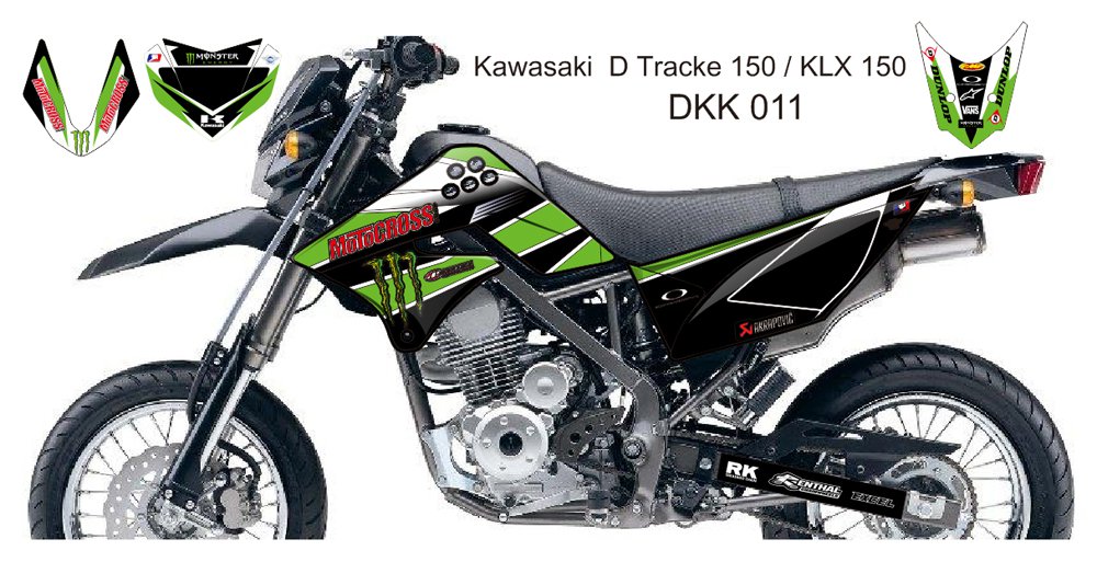 KAWASAKI D TRACKER 150 / KLX 150 GRAPHIC DECAL KIT CODE.DKK 011