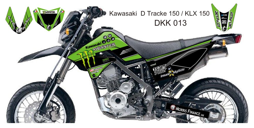 KAWASAKI D TRACKER 150 / KLX 150 GRAPHIC DECAL KIT CODE.DKK 013