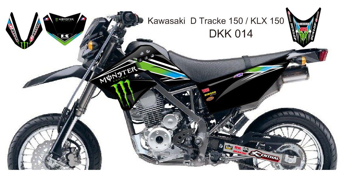 KAWASAKI D TRACKER 150 / KLX 150 GRAPHIC DECAL KIT CODE.DKK 014