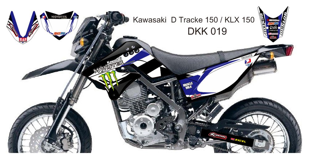 KAWASAKI D TRACKER 150 / KLX 150 GRAPHIC DECAL KIT CODE.DKK 019