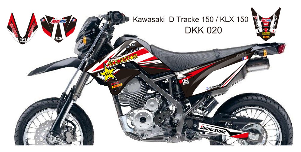 KAWASAKI D TRACKER 150 / KLX 150 GRAPHIC DECAL KIT CODE.DKK 020