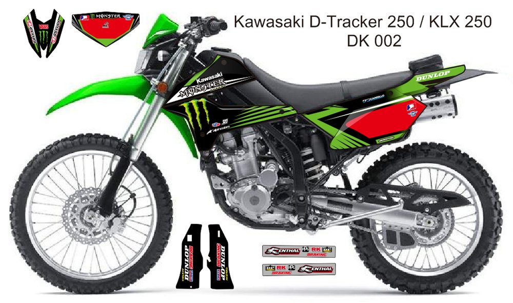 KAWASAKI D TRACKER 250 / KLX 250 GRAPHIC DECAL KIT CODE.DK 002