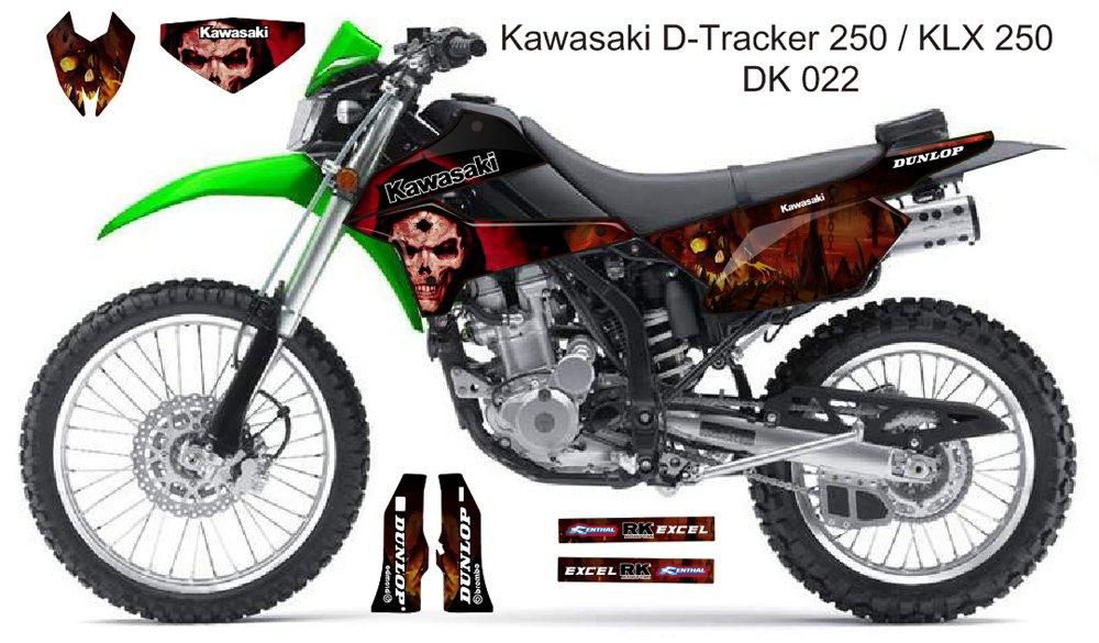 KAWASAKI D TRACKER 250 / KLX 250 GRAPHIC DECAL KIT CODE.DK 022