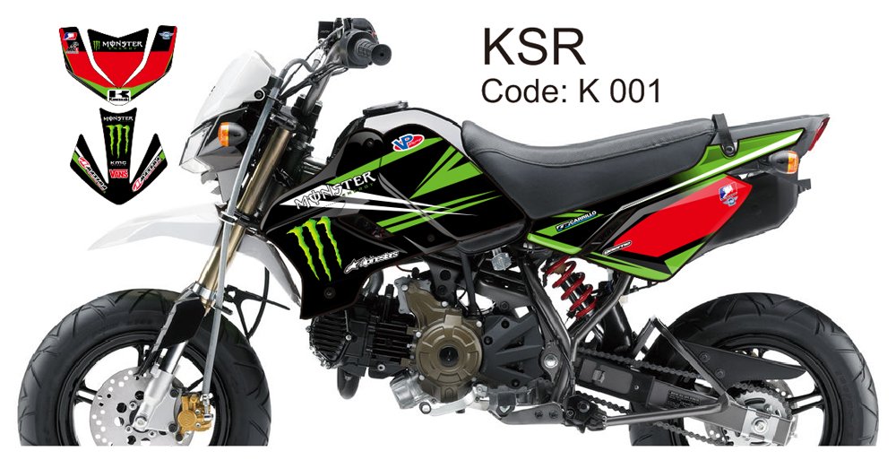 KAWASAKI KSR 2012-2014 GRAPHIC DECAL KIT CODE.K 001