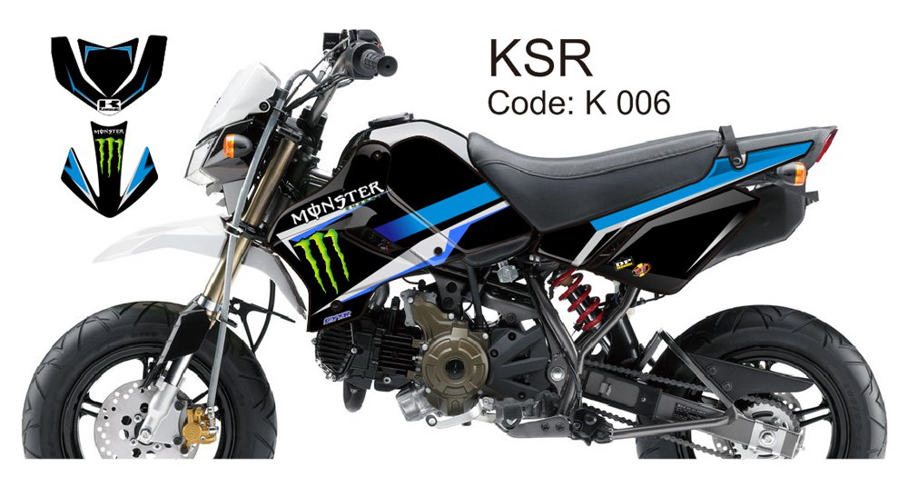 KAWASAKI KSR 2012-2014 GRAPHIC DECAL KIT CODE.K 006