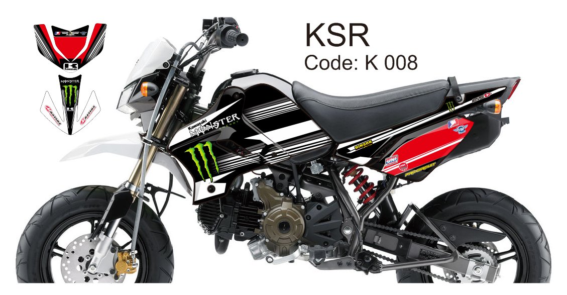KAWASAKI KSR 2012-2014 GRAPHIC DECAL KIT CODE.K 008
