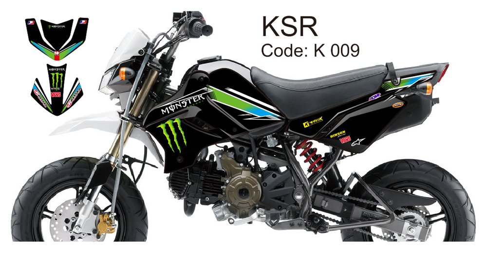 KAWASAKI KSR 2012-2014 GRAPHIC DECAL KIT CODE.K 009