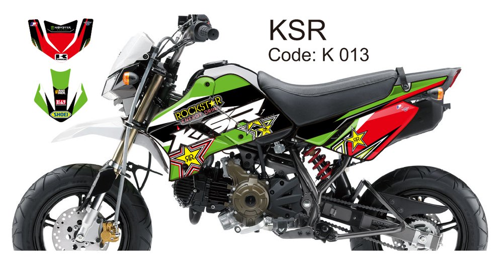 KAWASAKI KSR 2012-2014 GRAPHIC DECAL KIT CODE.K 013