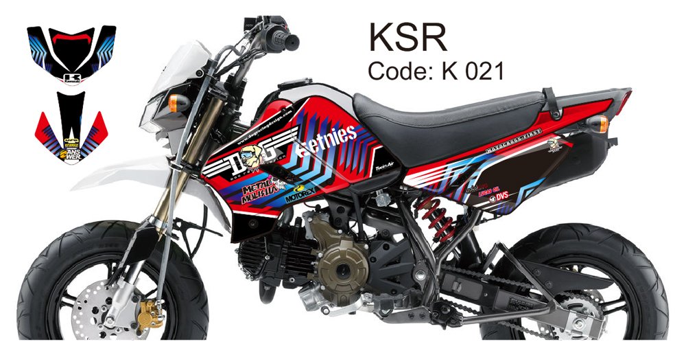 KAWASAKI KSR 2012-2014 GRAPHIC DECAL KIT CODE.K 021