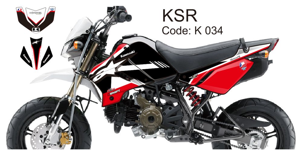 KAWASAKI KSR 2012-2014 GRAPHIC DECAL KIT CODE.K 034