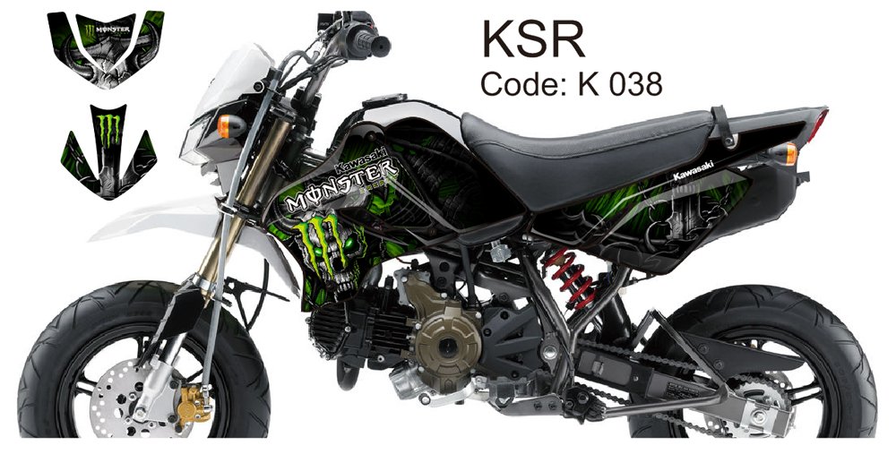 KAWASAKI KSR 2012-2014 GRAPHIC DECAL KIT CODE.K 038
