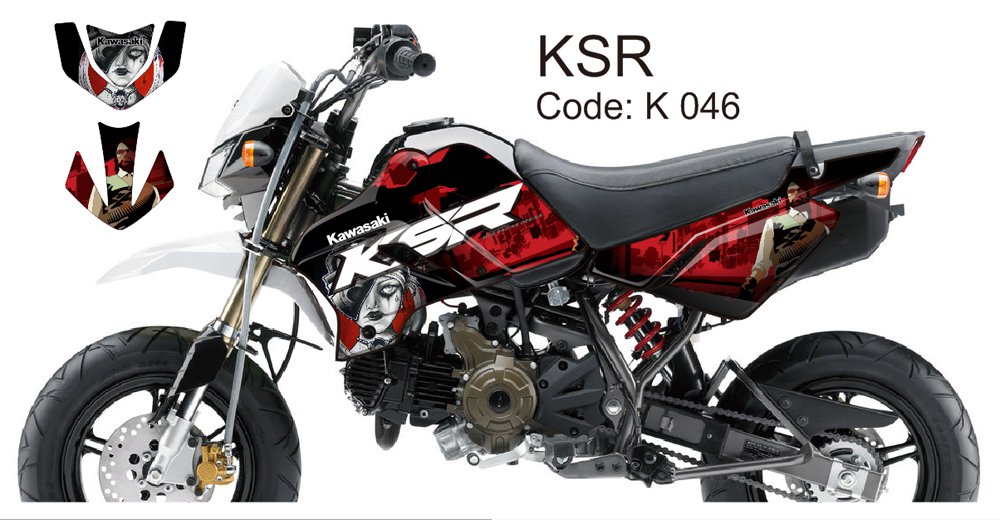 KAWASAKI KSR 2012-2014 GRAPHIC DECAL KIT CODE.K 046