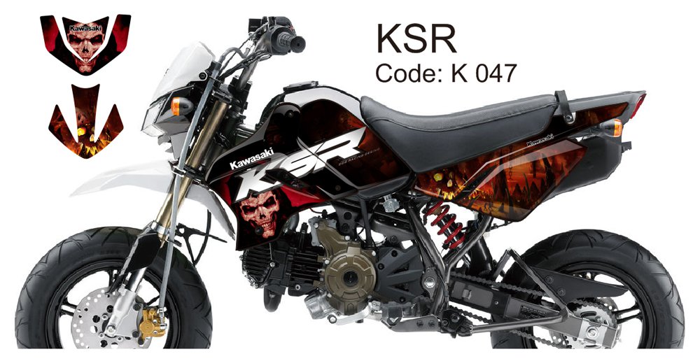 KAWASAKI KSR 2012-2014 GRAPHIC DECAL KIT CODE.K 047