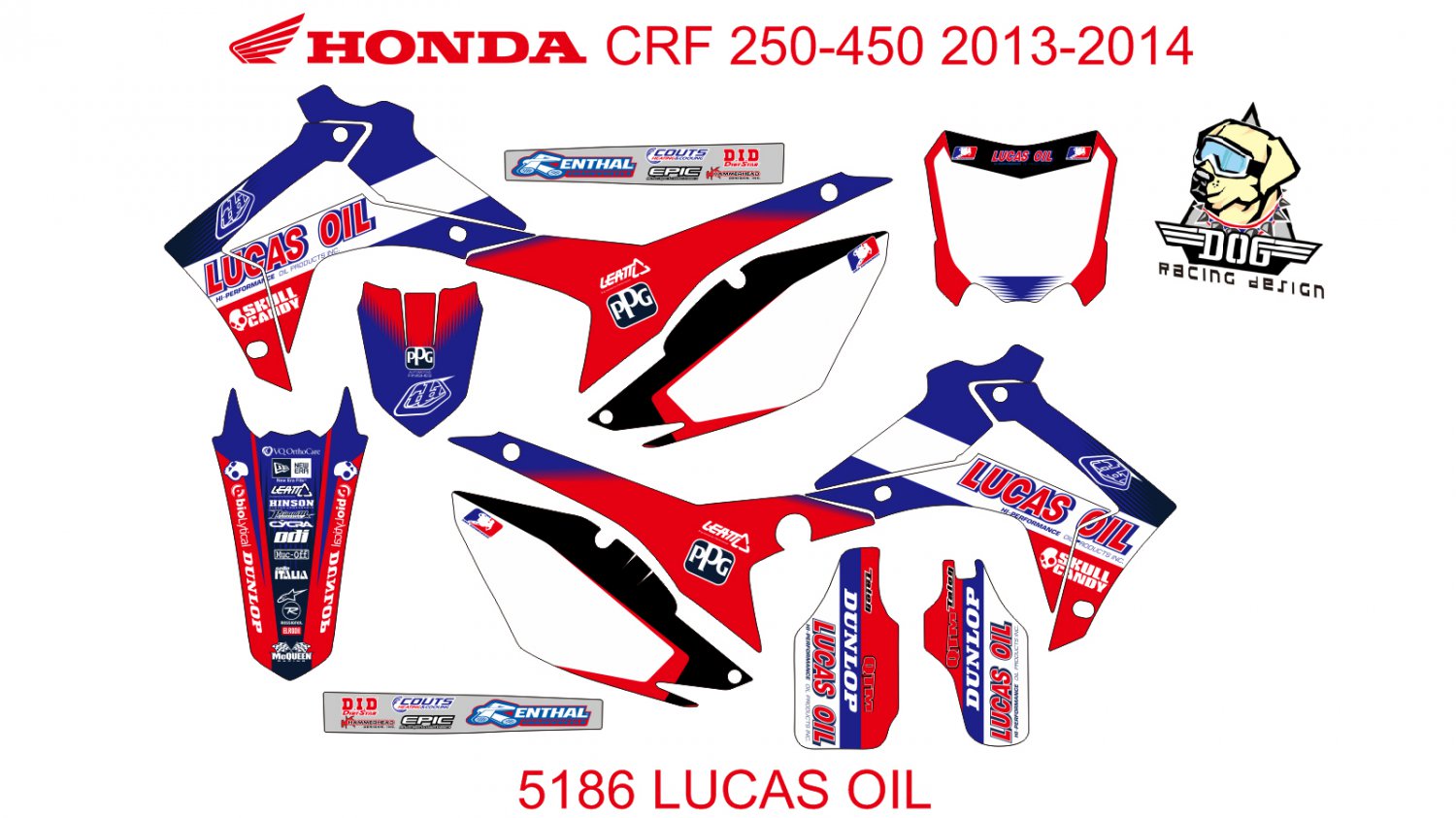 HONDA CRF 250-450 2013-2014 GRAPHIC DECAL KIT CODE.5186