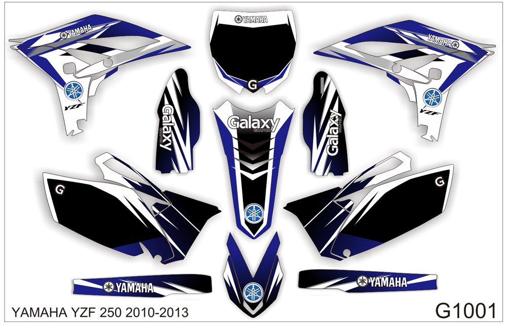 YAMAHA YZF 250 2010-2013 GRAPHIC DECAL KIT CODE.G1001