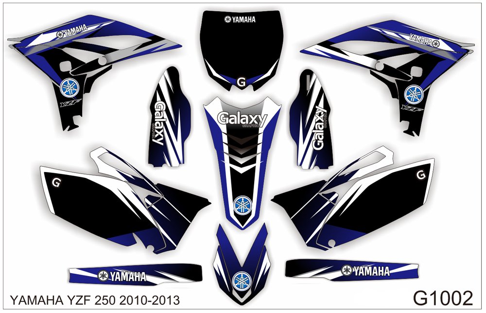 YAMAHA YZF 250 2010-2013 GRAPHIC DECAL KIT CODE.G1002