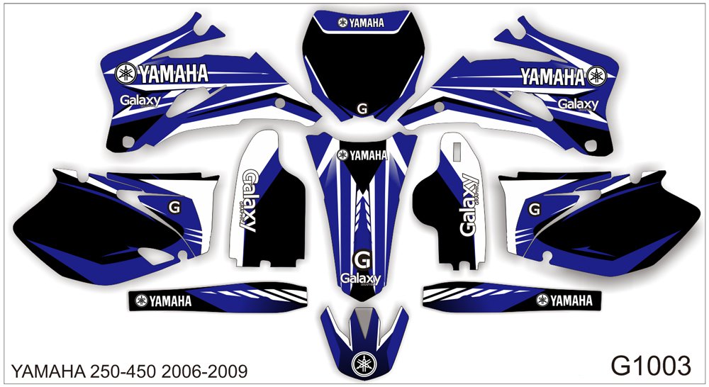 YAMAHA YZF 250-450 2006-2009 GRAPHIC DECAL KIT CODE.G1003