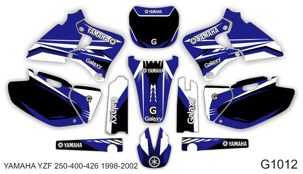 YAMAHA YZF 250-400-426 1998-2002 GRAPHIC DECAL KIT CODE.G1012