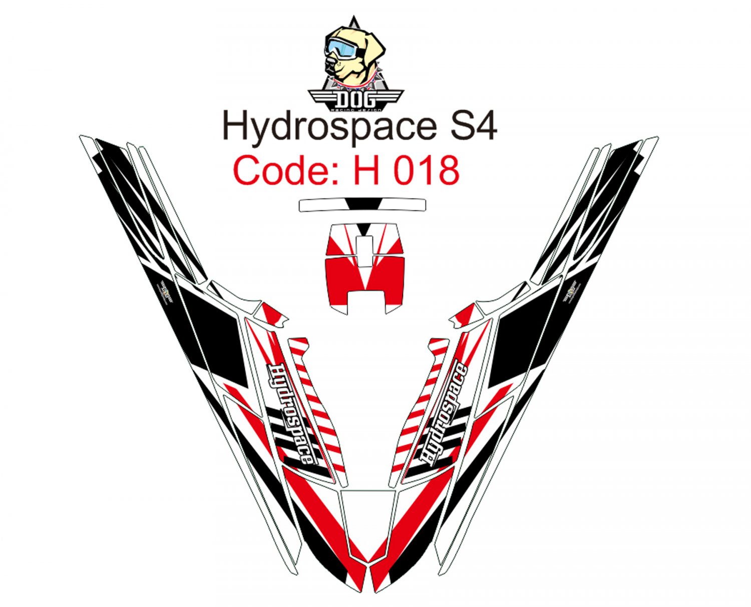 HYDROSPACE S4 JET SKI GRAPHIC DECAL KIT CODE.H 018