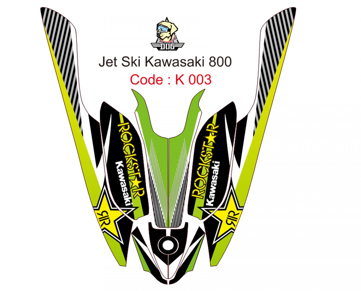 KAWASAKI 800 JET SKI GRAPHIC DECAL KIT CODE.K 003