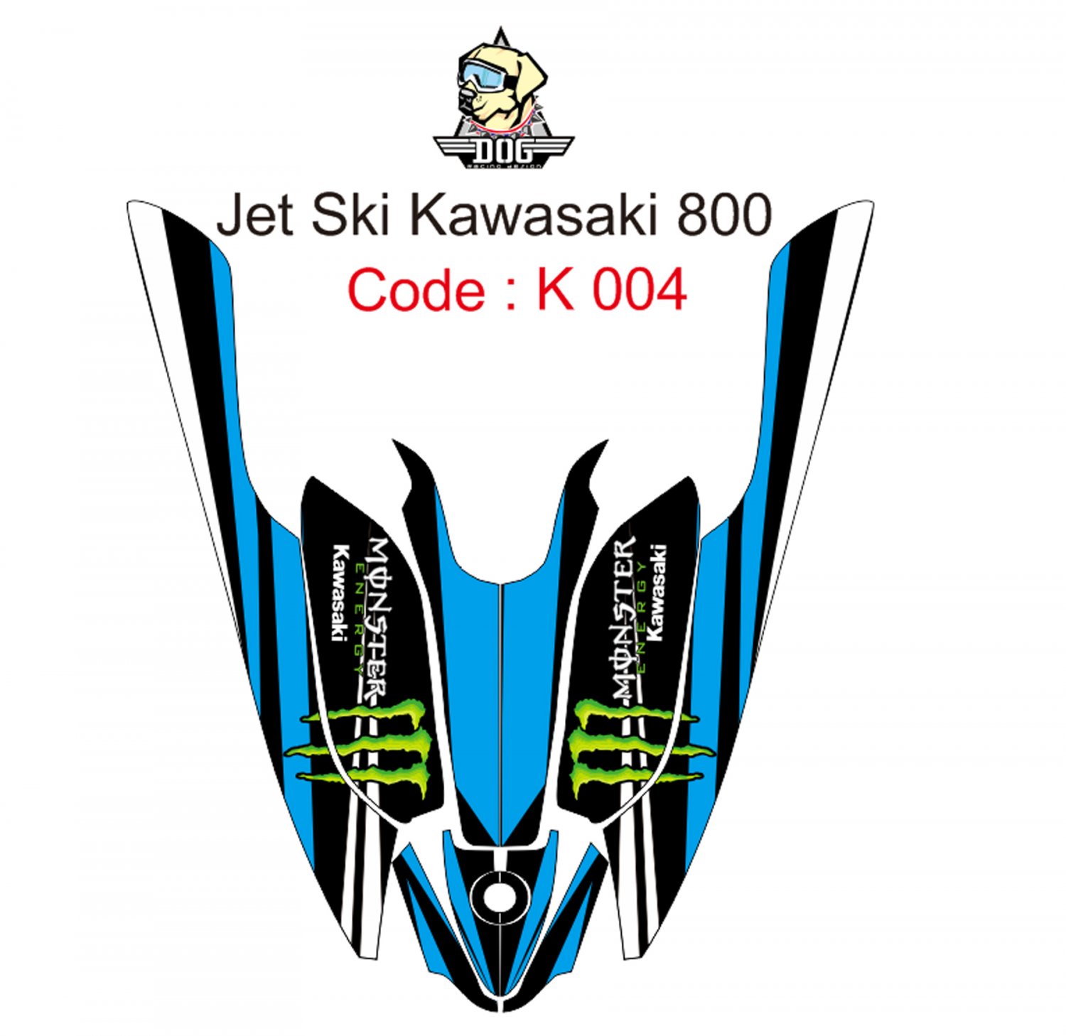 KAWASAKI 800 JET SKI GRAPHIC DECAL KIT CODE.K 004