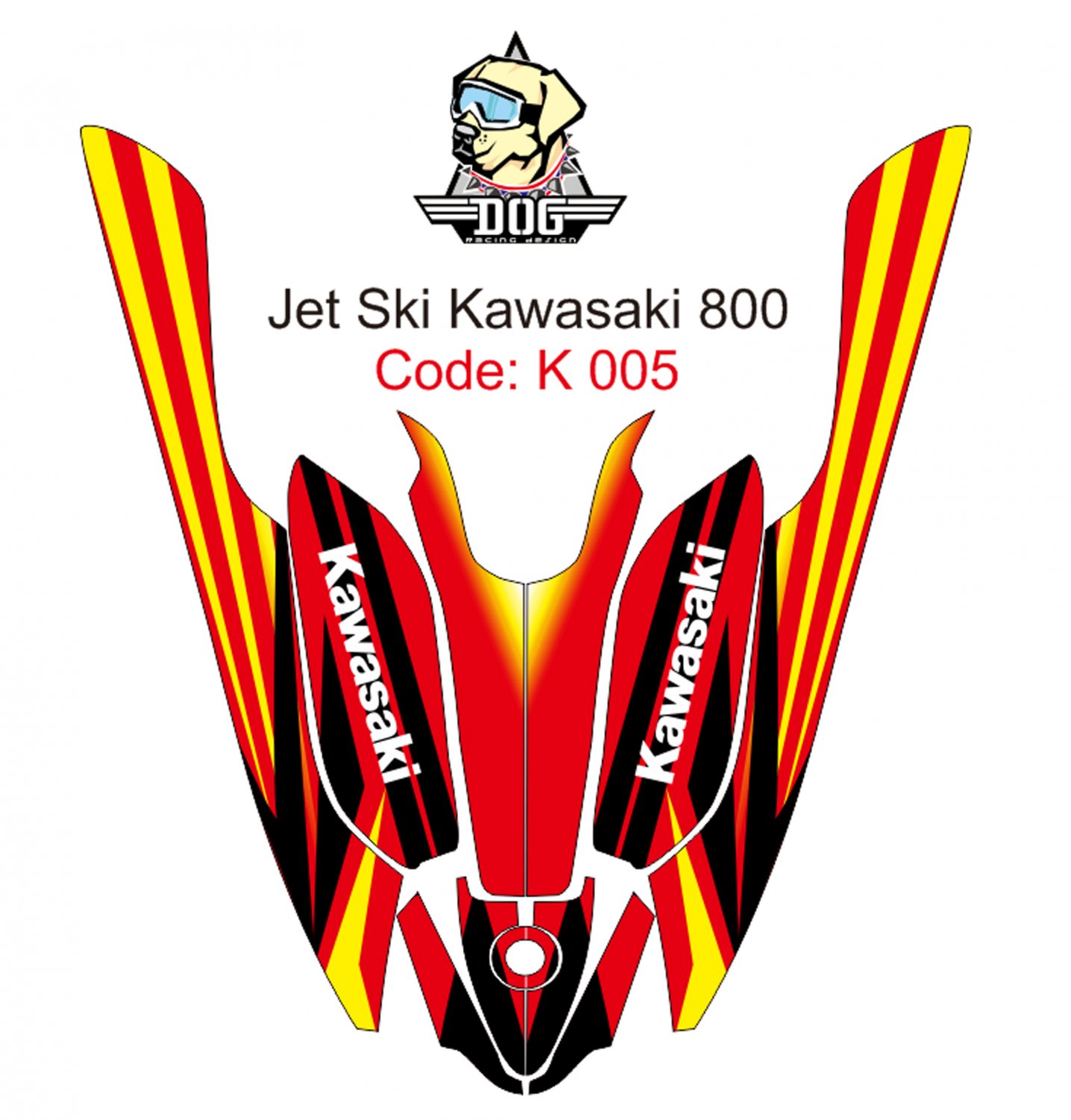 KAWASAKI 800 JET SKI GRAPHIC DECAL KIT CODE.K 005