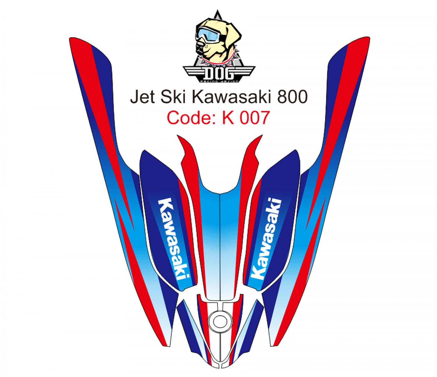 KAWASAKI 800 JET SKI GRAPHIC DECAL KIT CODE.K 007