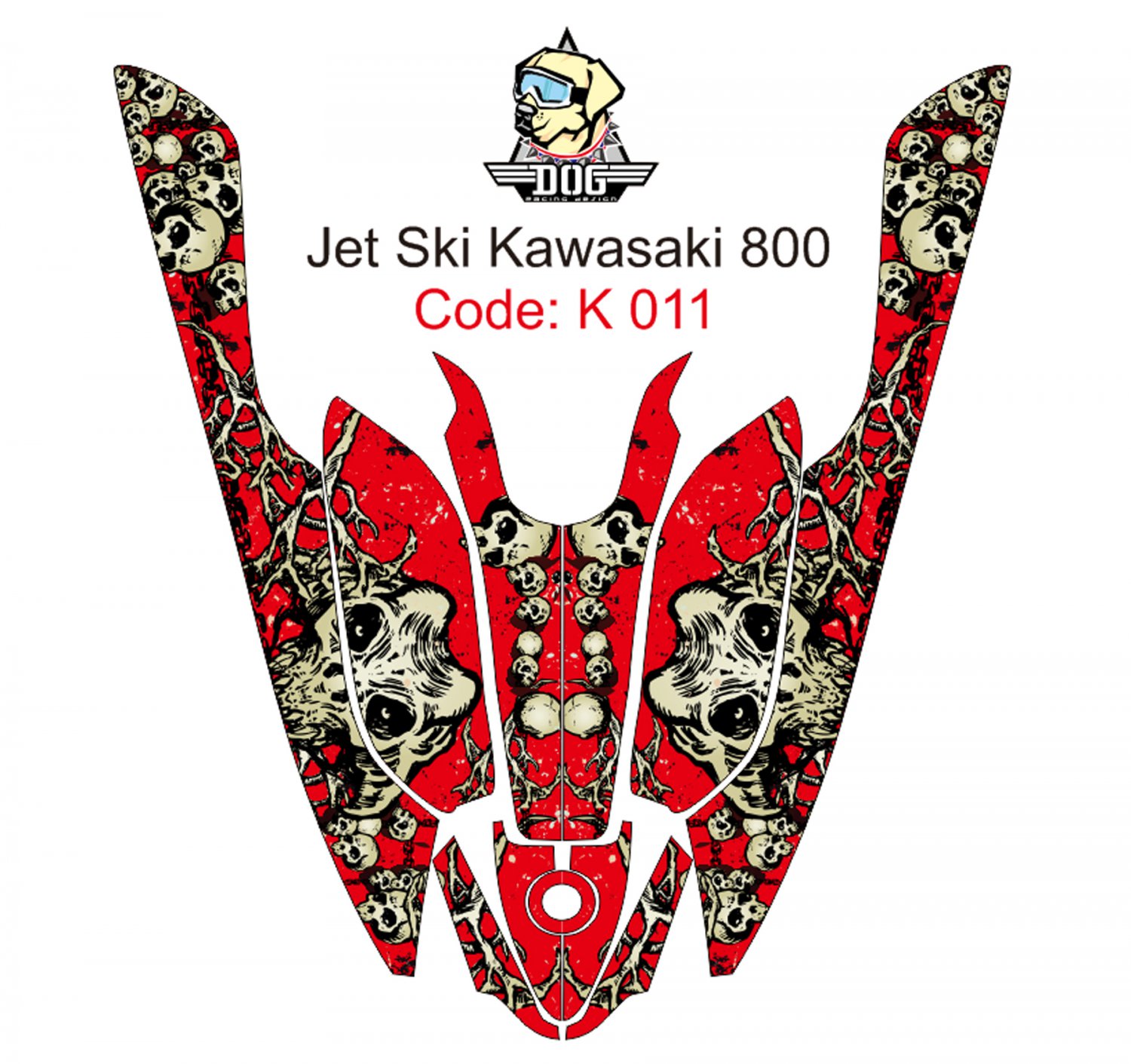 KAWASAKI 800 JET SKI GRAPHIC DECAL KIT CODE.K 011