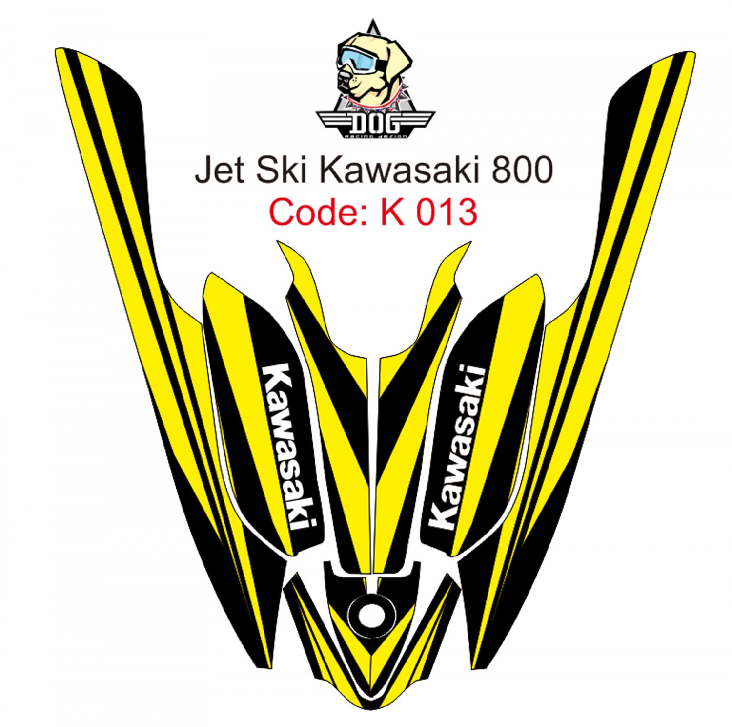 KAWASAKI 800 JET SKI GRAPHIC DECAL KIT CODE.K 013