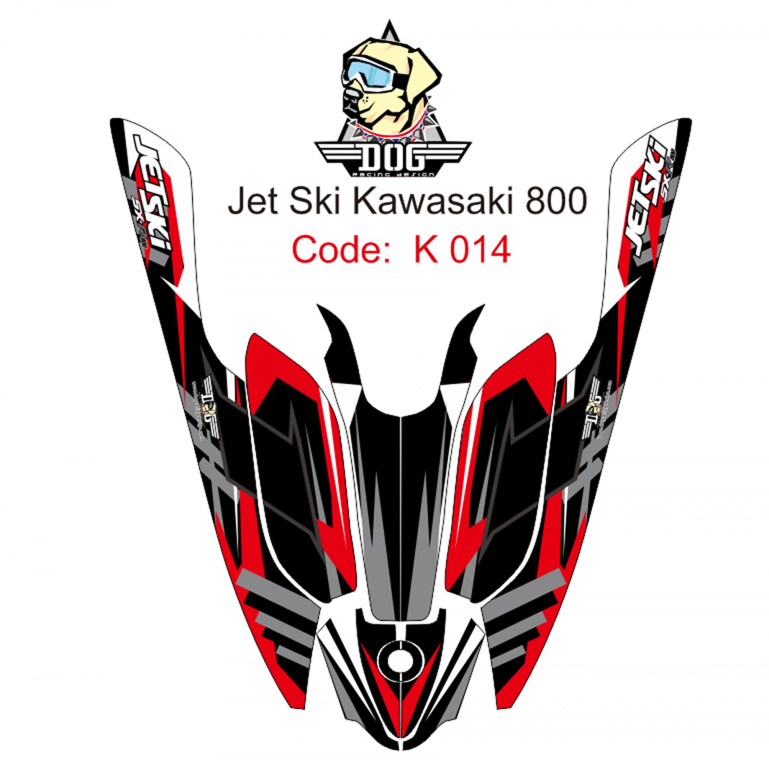 KAWASAKI 800 JET SKI GRAPHIC DECAL KIT CODE.K 014