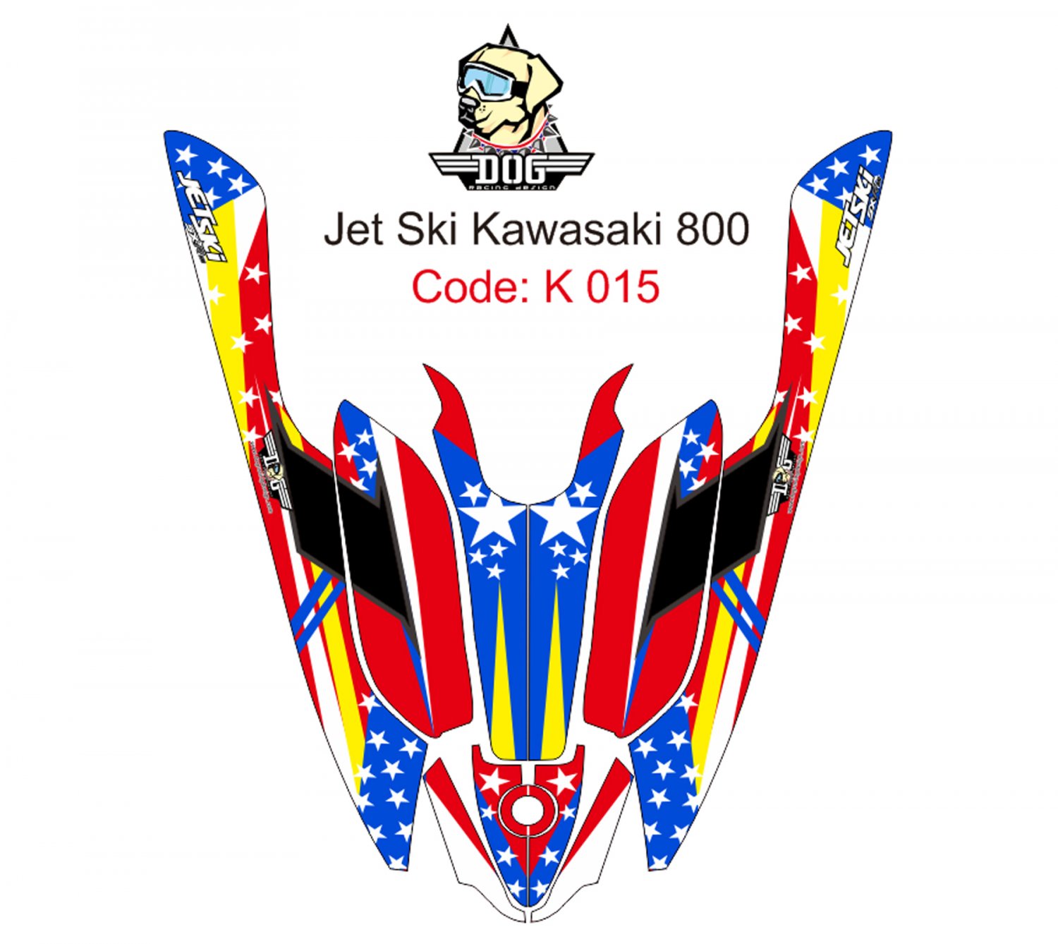 KAWASAKI 800 JET SKI GRAPHIC DECAL KIT CODE.K 015