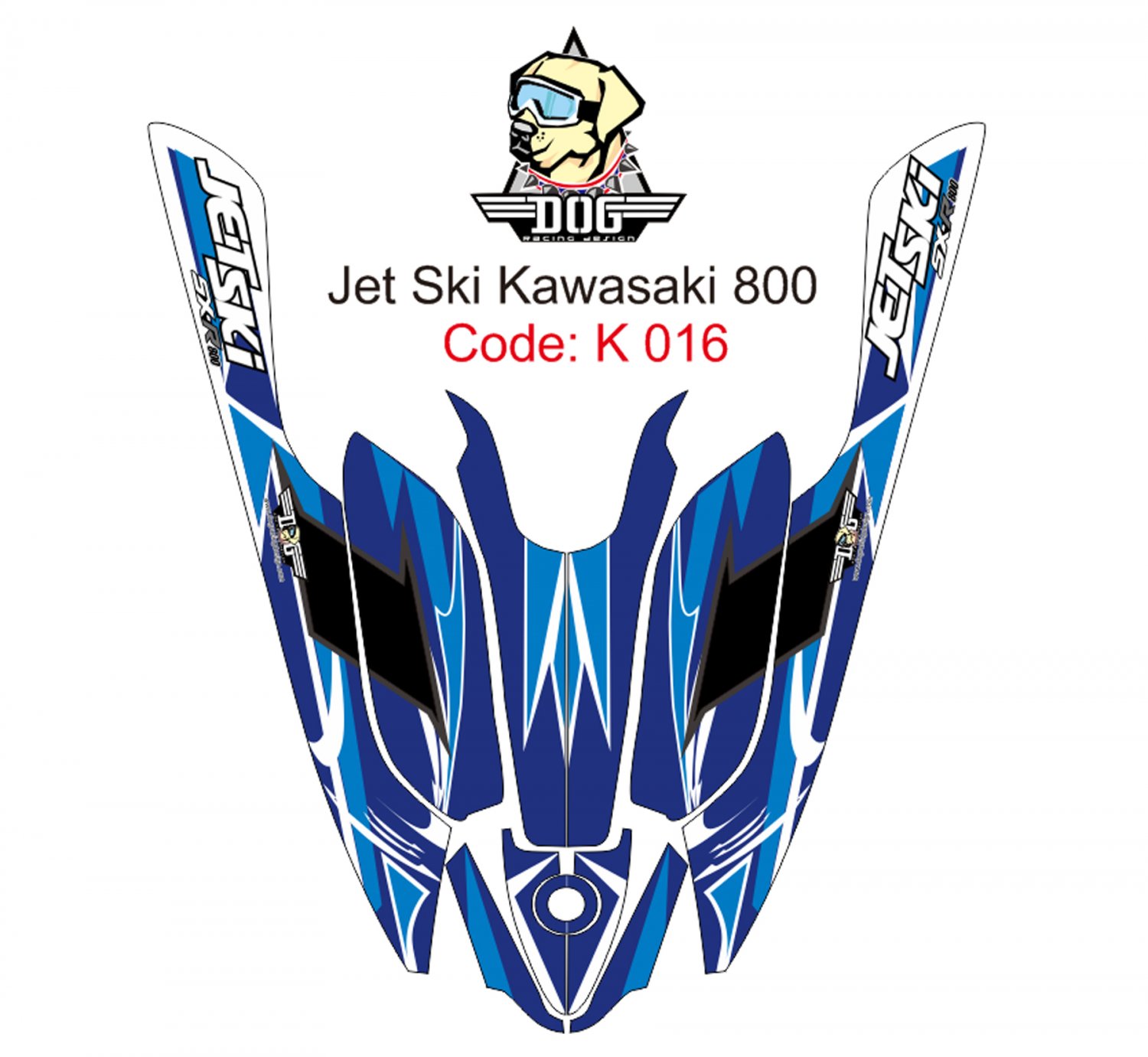 KAWASAKI 800 JET SKI GRAPHIC DECAL KIT CODE.K 016