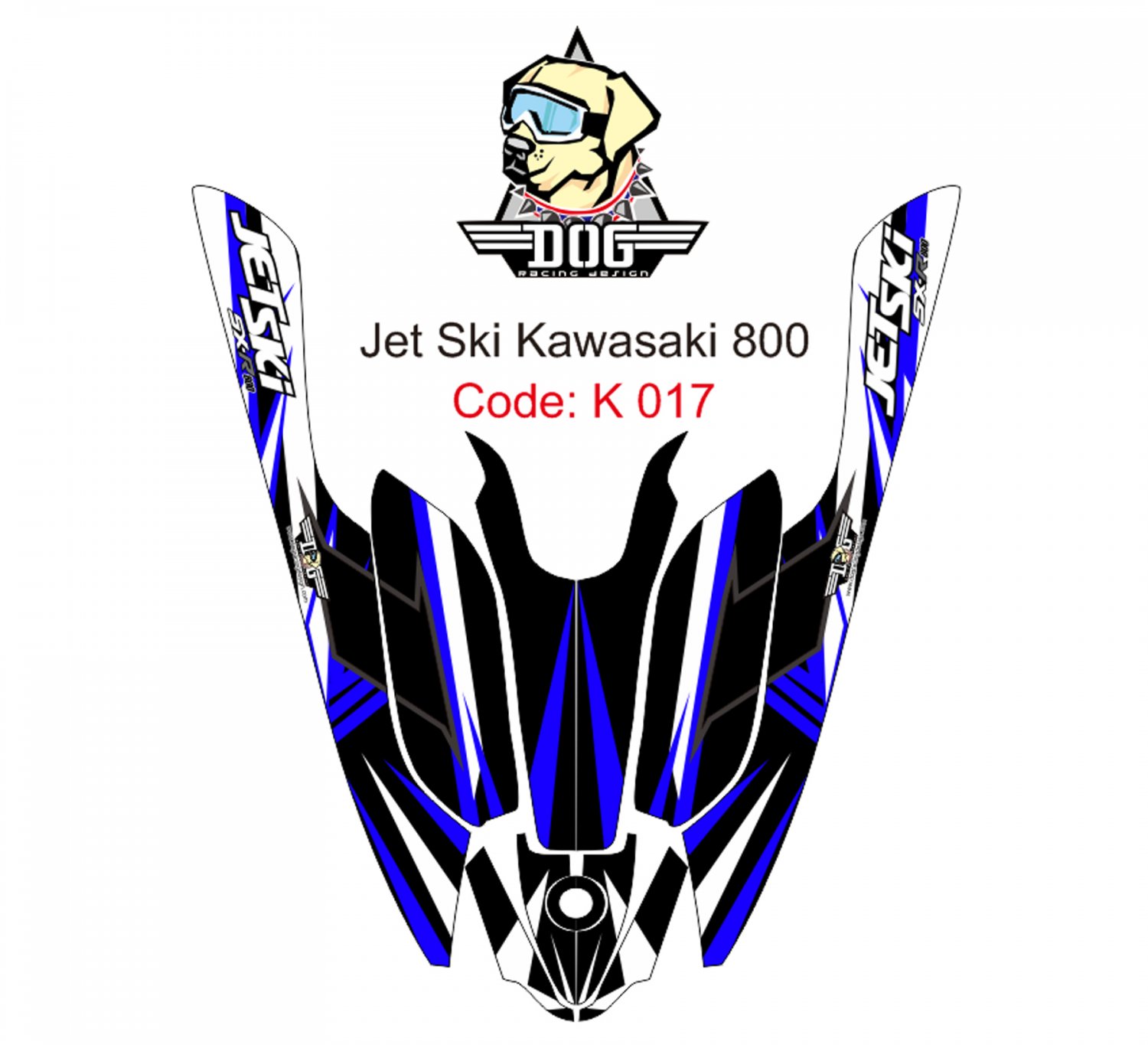 KAWASAKI 800 JET SKI GRAPHIC DECAL KIT CODE.K 017