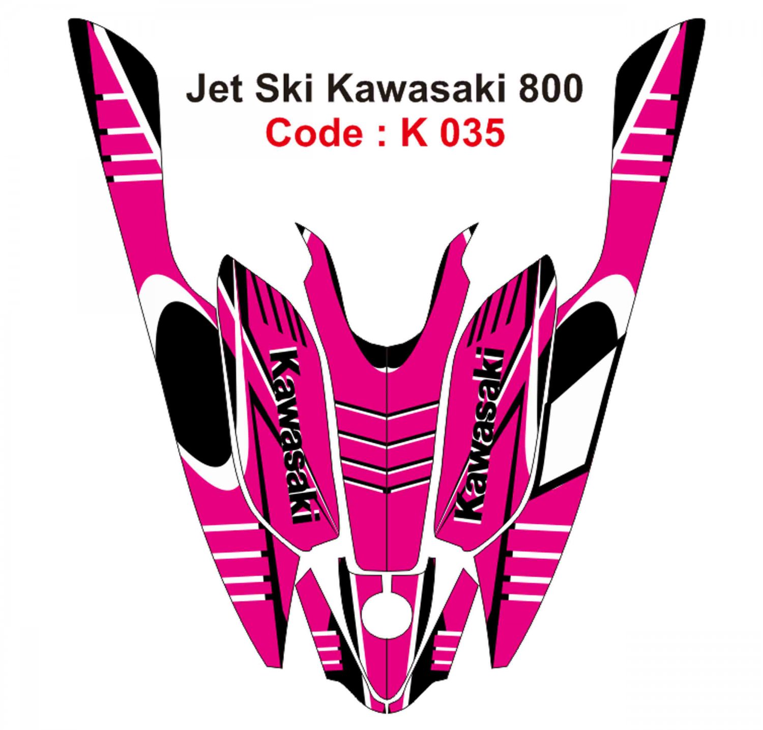 KAWASAKI 800 JET SKI GRAPHIC DECAL KIT CODE.K 035