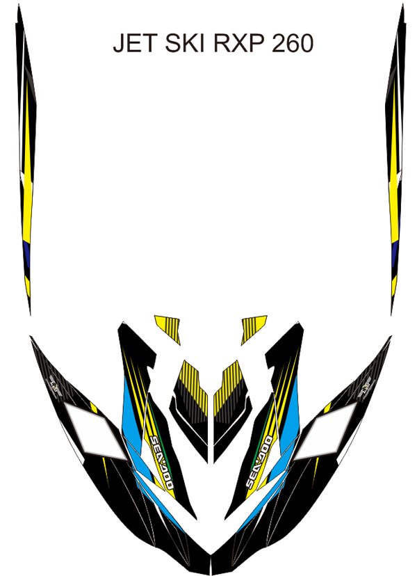 SEADOO RXP 260 JET SKI GRAPHIC DECAL KIT CODE.RXP 004
