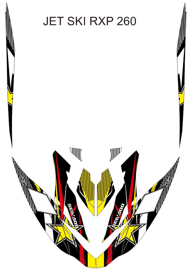 SEADOO RXP 260 JET SKI GRAPHIC DECAL KIT CODE.RXP 005
