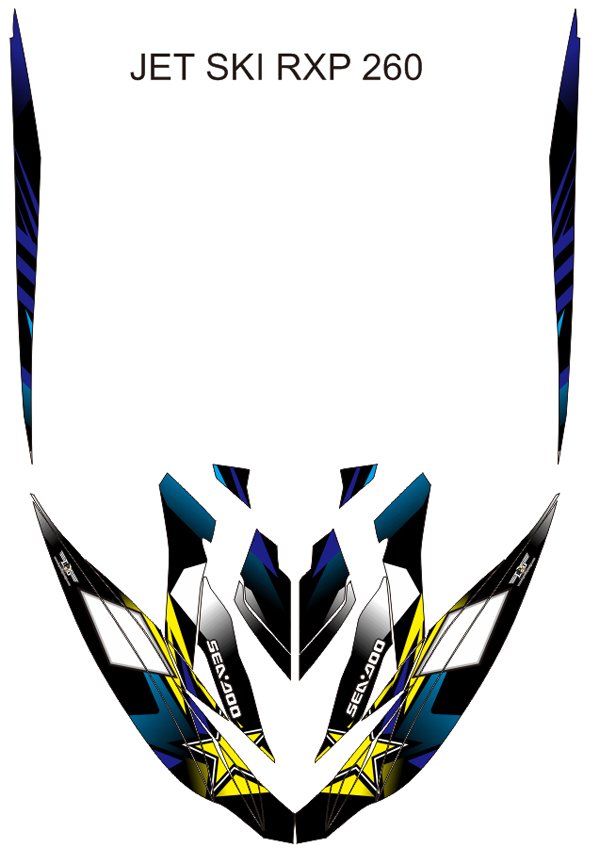 SEADOO RXP 260 JET SKI GRAPHIC DECAL KIT CODE.RXP 006