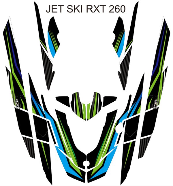 SEADOO RXT 260 JET SKI GRAPHIC DECAL KIT CODE.RXT 002
