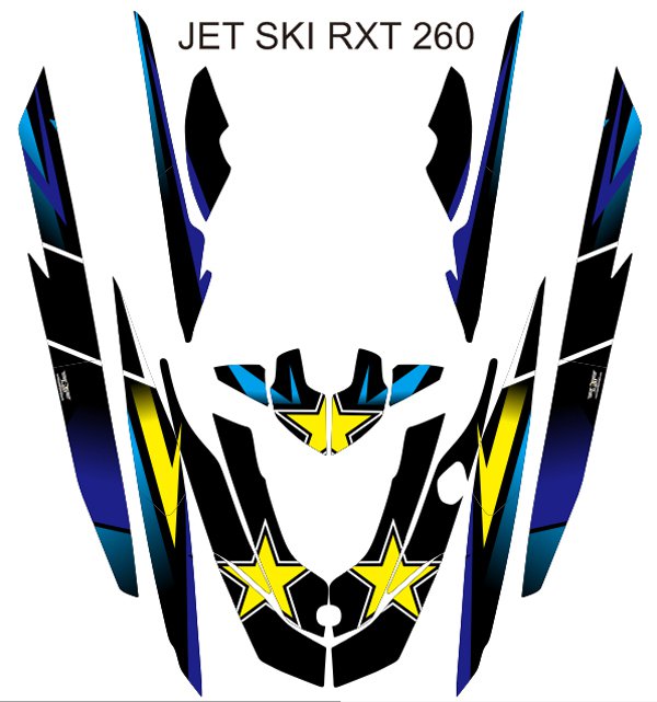 SEADOO RXT 260 JET SKI GRAPHIC DECAL KIT CODE.RXT 006