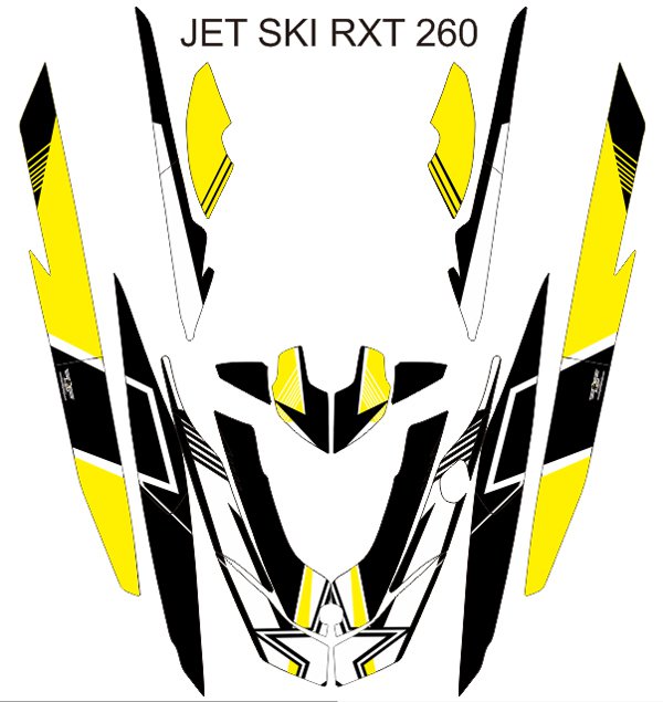 SEADOO RXT 260 JET SKI GRAPHIC DECAL KIT CODE.RXT 008