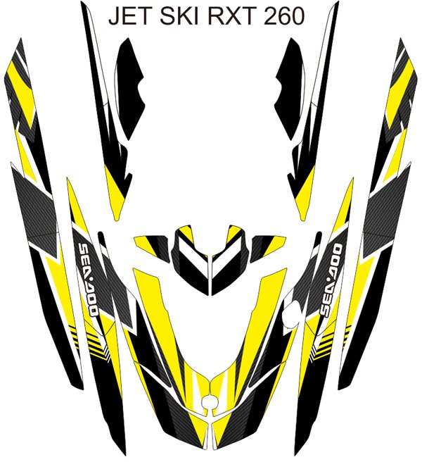 SEADOO RXT 260 JET SKI GRAPHIC DECAL KIT CODE.RXT 011