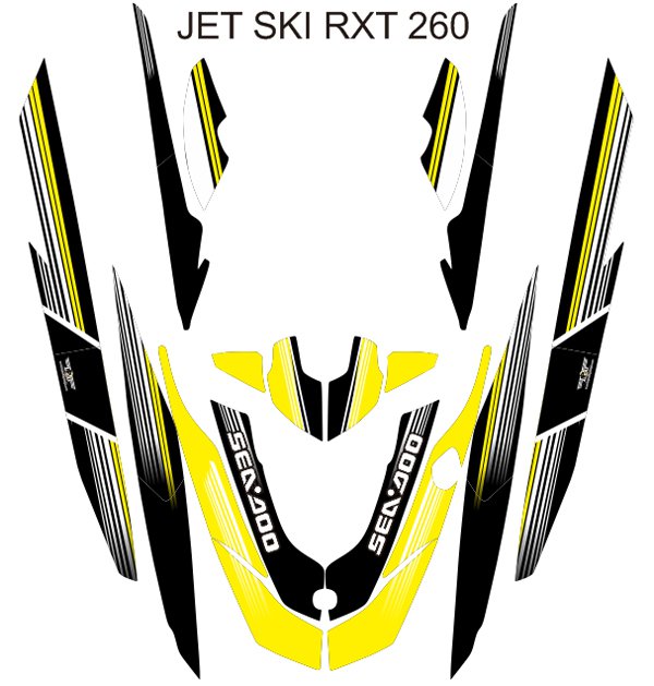 SEADOO RXT 260 JET SKI GRAPHIC DECAL KIT CODE.RXT 013