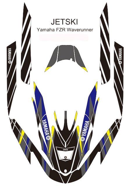 YAMAHA FZR WAVERUNNER JET SKI GRAPHIC DECAL KIT CODE.FZR 003