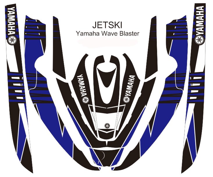 YAMAHA WAVE BLASTER JET SKI GRAPHIC DECAL KIT CODE.YWB 009