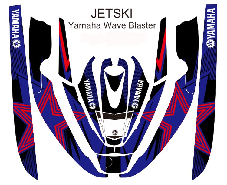 YAMAHA WAVE BLASTER JET SKI GRAPHIC DECAL KIT CODE.YWB 011