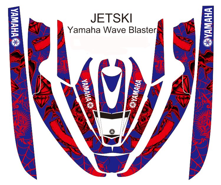 YAMAHA WAVE BLASTER JET SKI GRAPHIC DECAL KIT CODE.YWB 021