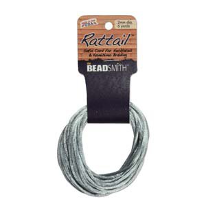 2mm Rattail Cord Silver, 6yds